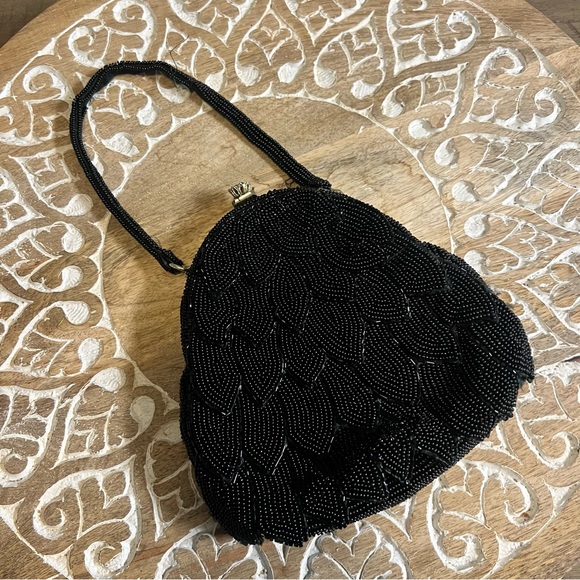 Vintage black beaded small bag - Picture 5 of 6